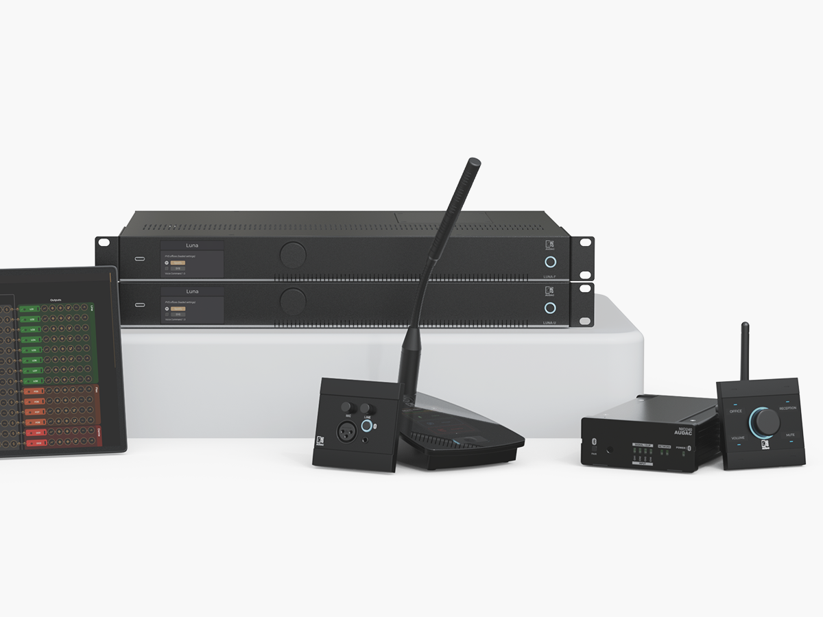 AUDAC NCP105 povezan s AUDAC Touch aplikacijom za fleksibilno upravljanje AV ureajima