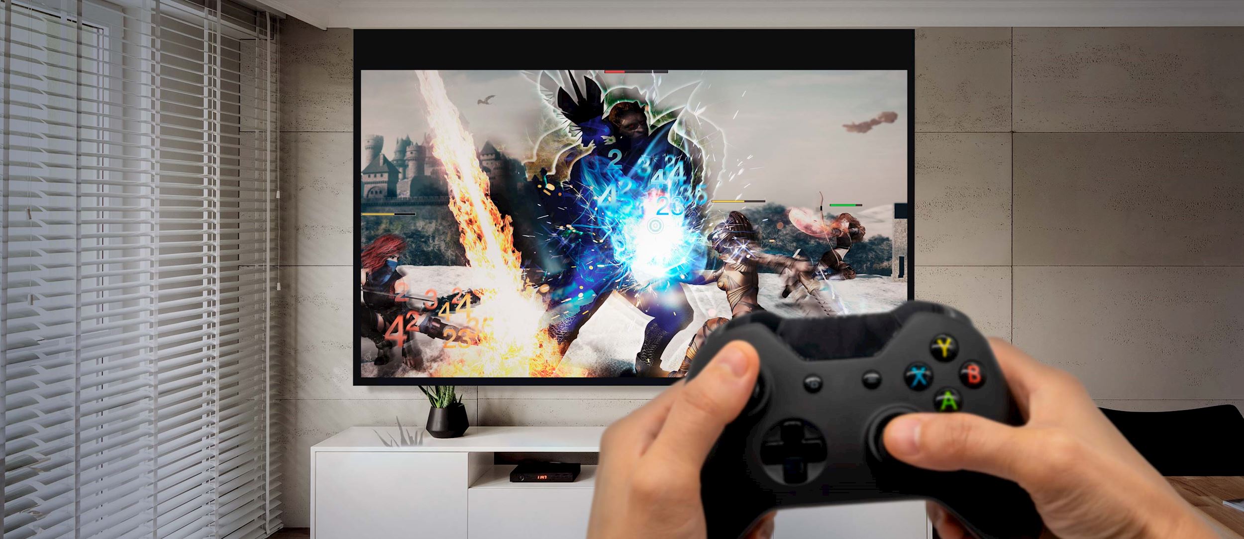 Vrhunski gaming na platnu uz Optoma projektor i konzolu, profesionalna projekcija igre