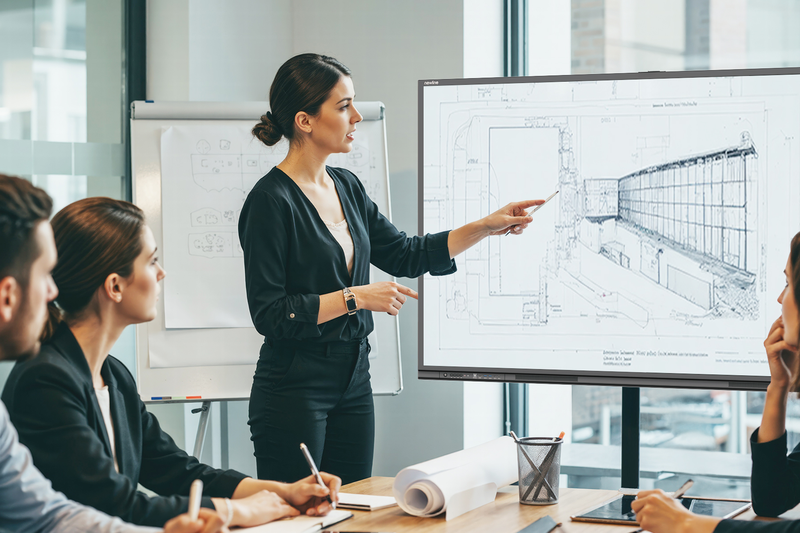 interaktivni ekran u konferencijskoj dvorani za timsku suradnju i prezentacije