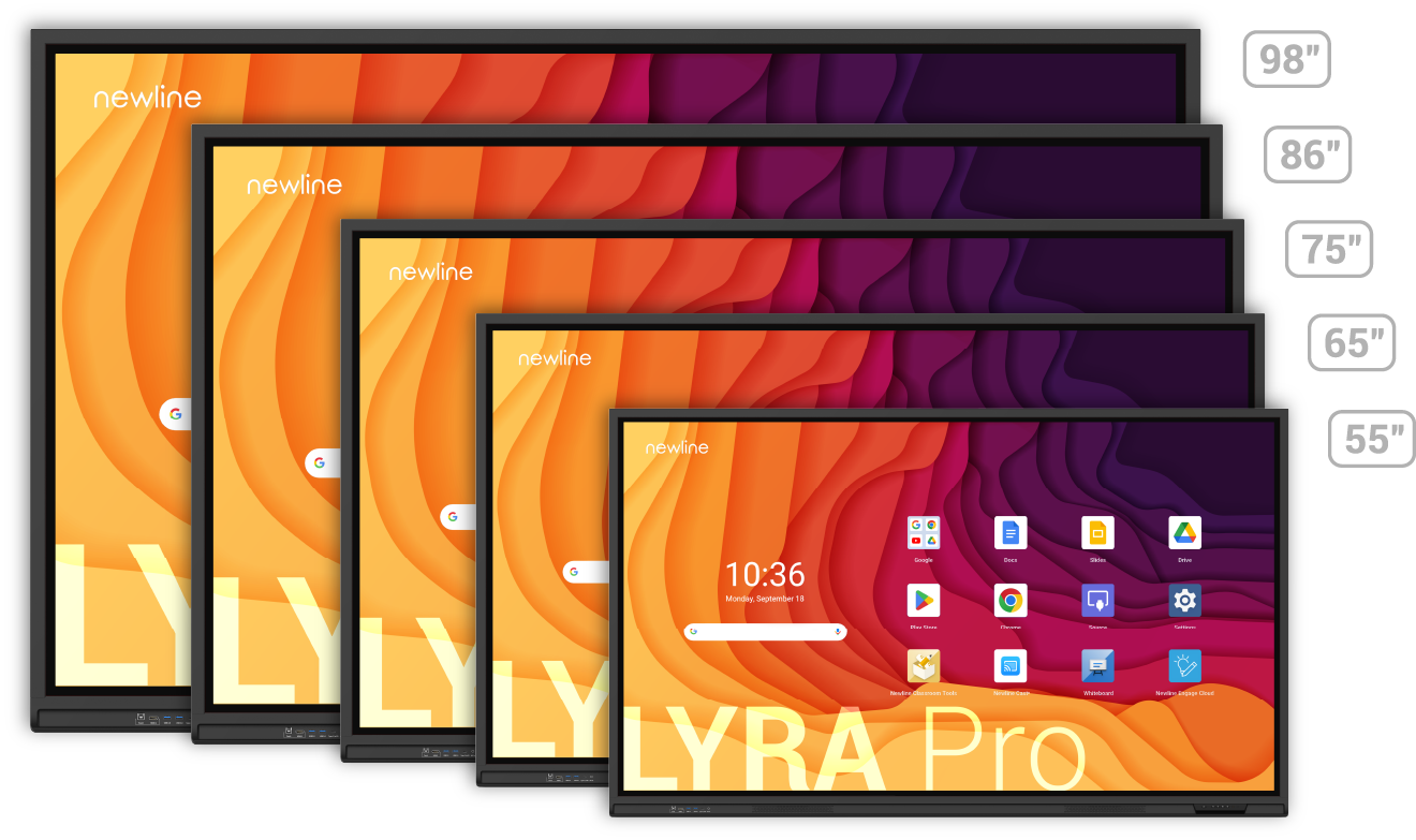 Lyra Pro interaktivni LED zasloni dostupni u svim veliinama ekrana za uionice, konferencijske dvorane i poslovne prostore.