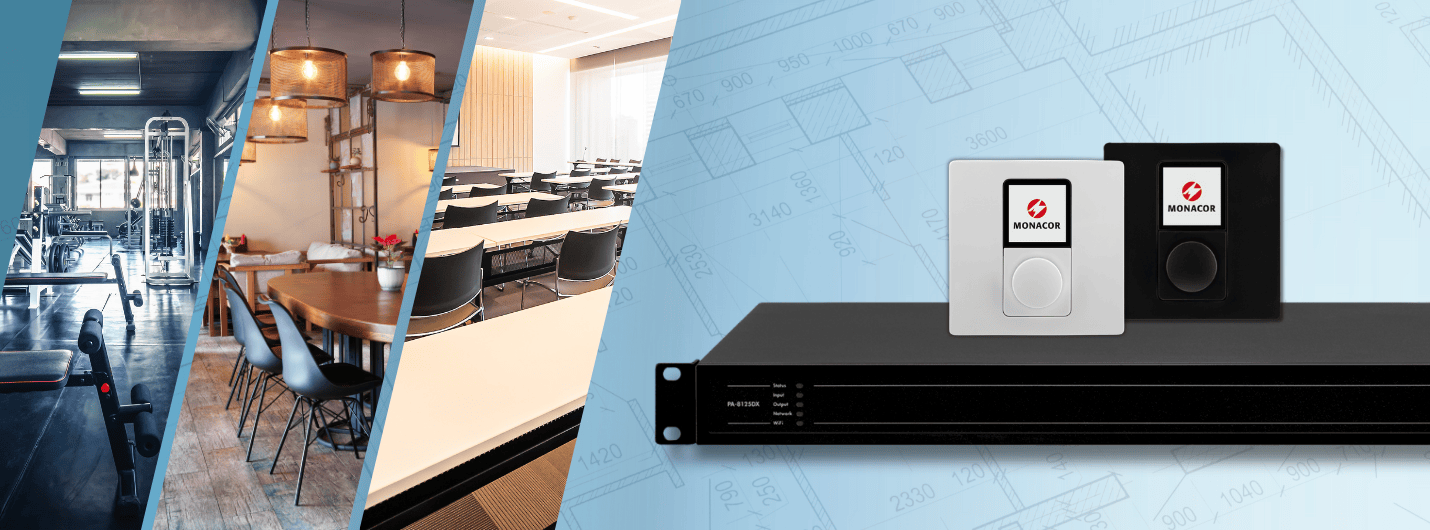 Profesionalno pojaalo MONACOR PA-8125DX u okruenju hotelskog lobija, restorana i teretane – idealno rjeenje za viezonsko ozvuenje i napredne audio instalacije