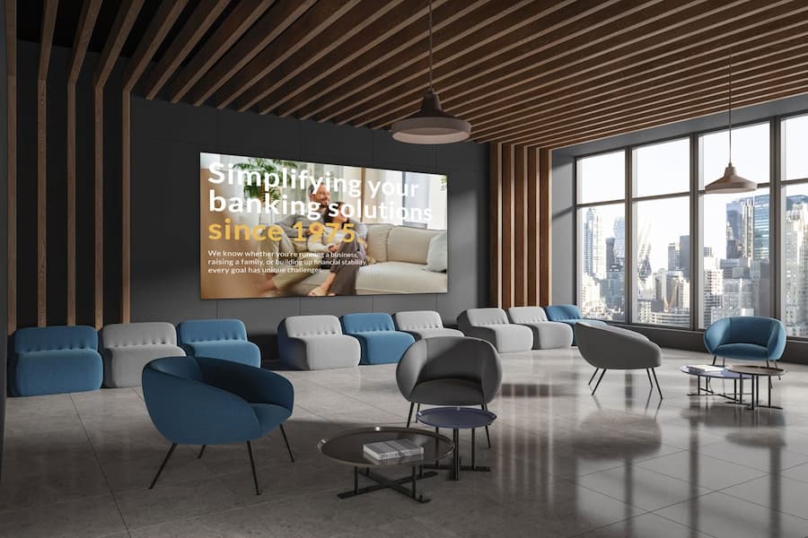 Veliki 4K COB LED zaslon za digital signage i premium poslovne prostore