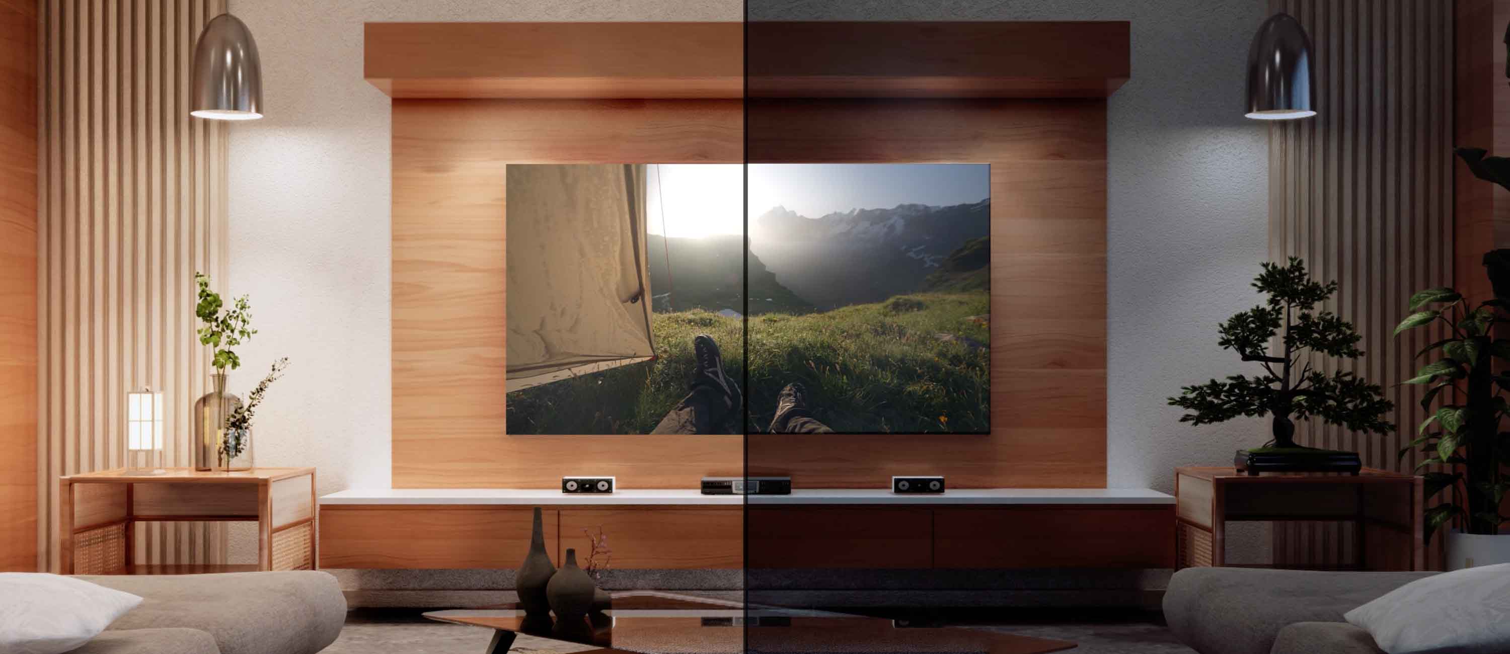 4K projektor za ku�no kino s velikom projekcijom filma na platnu