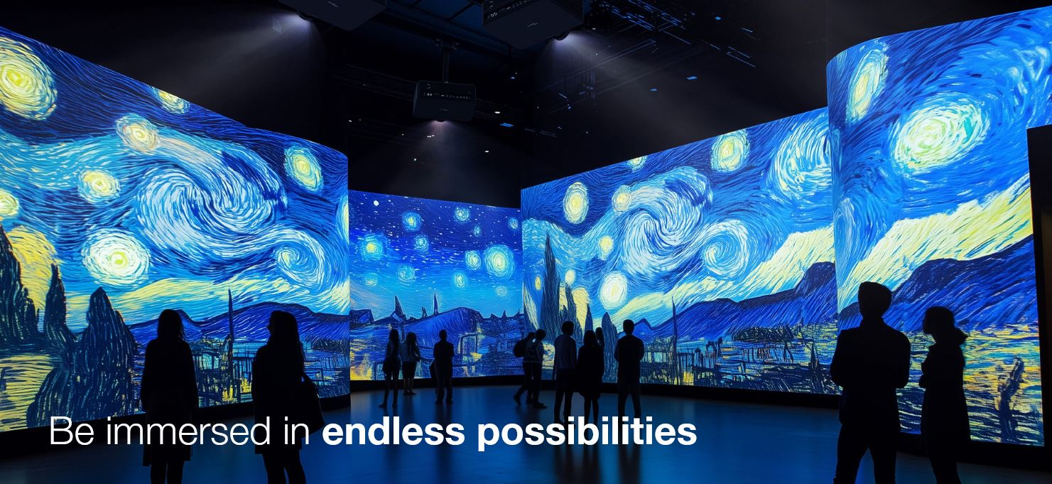 Instalacijski 4K laser projektor u muzeju s edge blending projekcijom