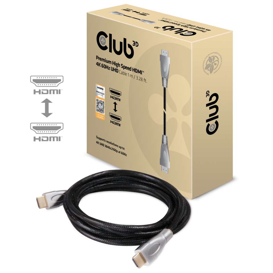 Club3D Premium High Speed HDMI™ 2.0 4K60Hz kabel duljine 1m