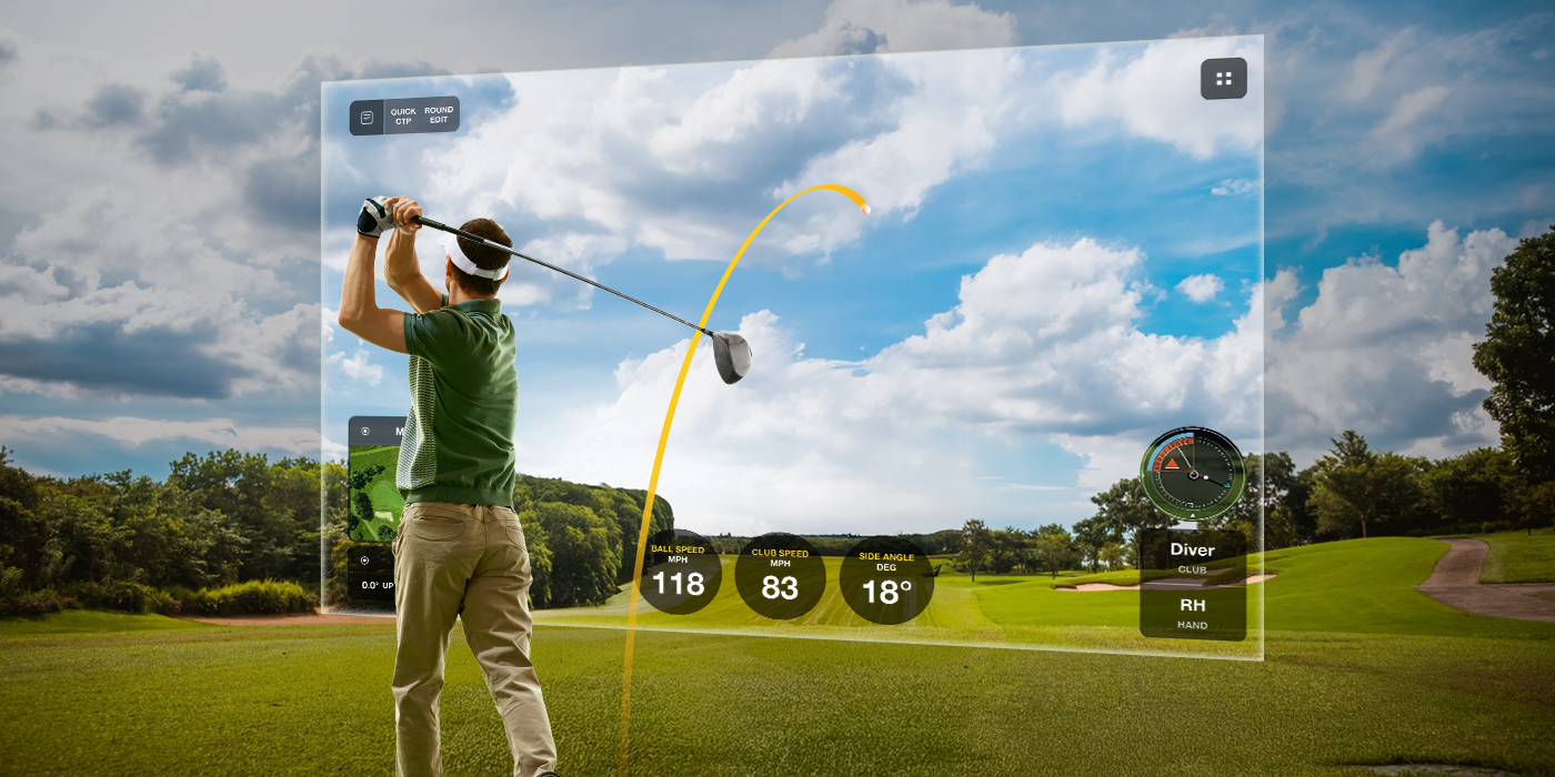Short throw projektor za golf simulator s projekcijom golf terena