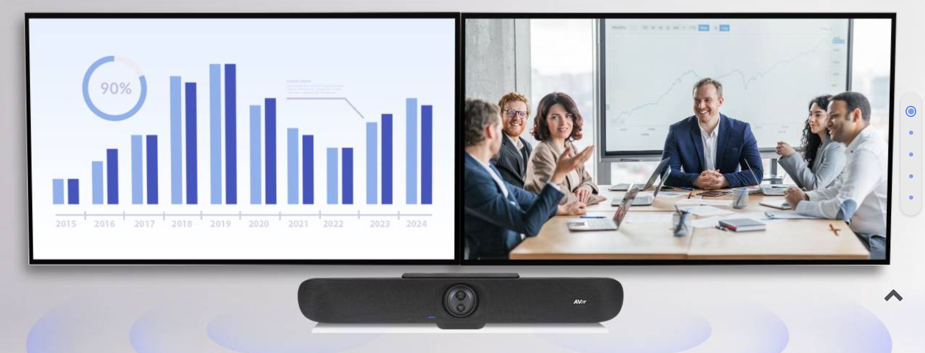 Moderni ured opremljen sustavom za videokonferencije za online sastanke